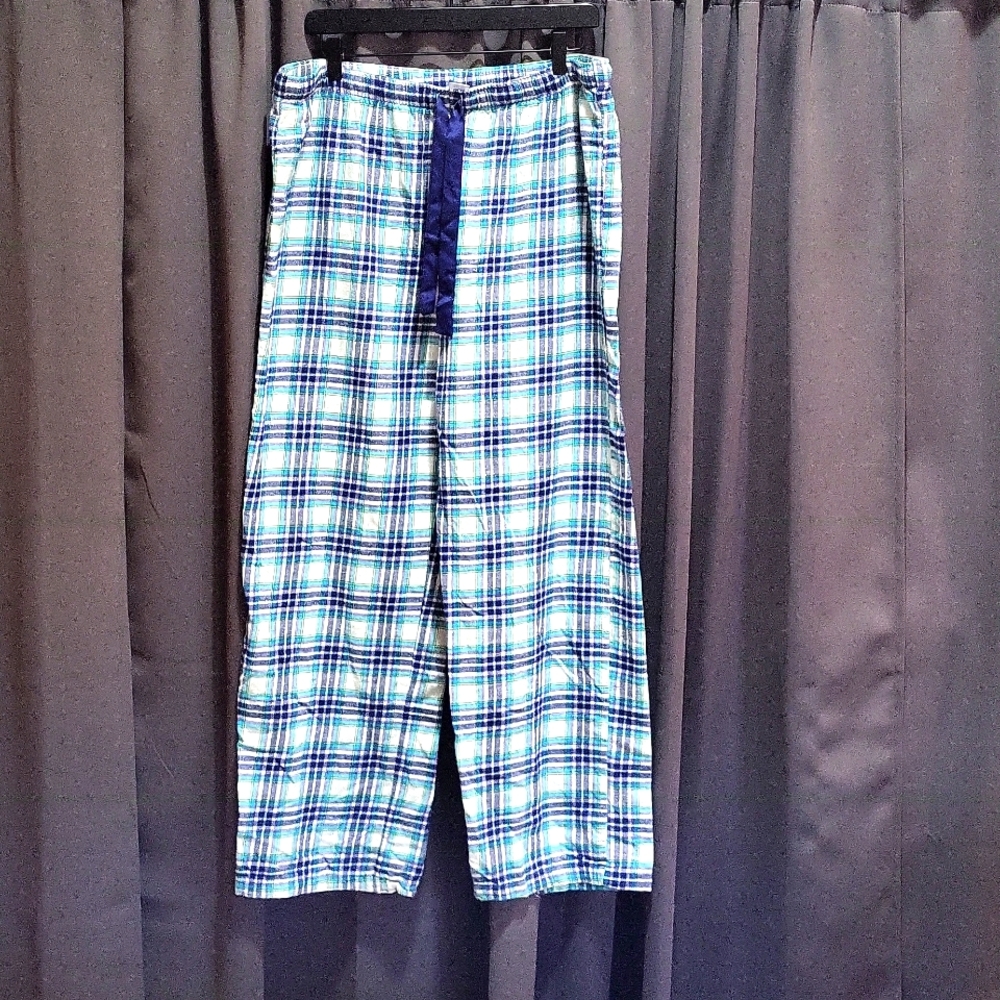 SLEEP CHIC WOMEN'S BLUE PLAID LOUNGE PANTS. XL